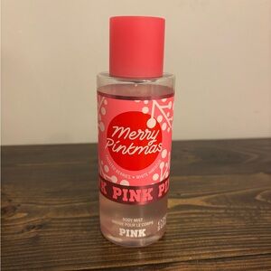 PINK Victoria's Secret Merry Pinkmas Body Mist - Pink and Red